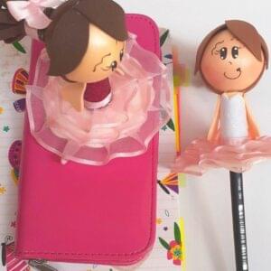Tutorial: Ponteira de Boneca em E.V.A com saia de Fita de Cetim organza